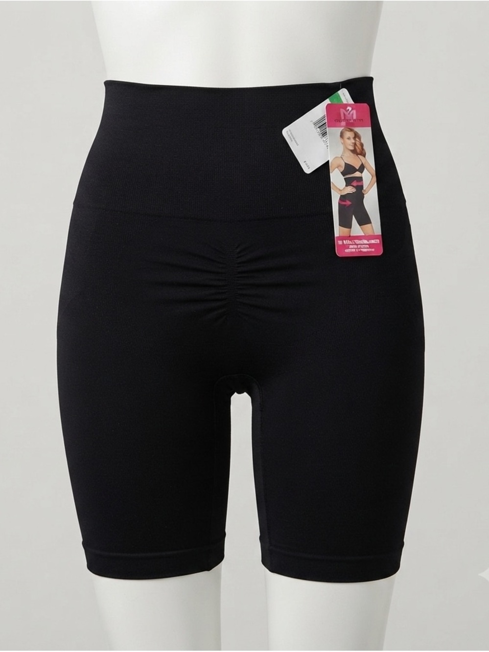 NWT Maidenform Size L Hi-Waist Thighslimmer Shorts Firm Control Shapewear Black